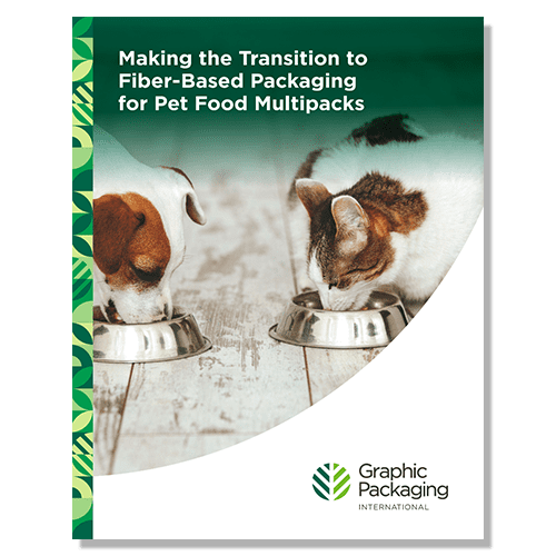 La transición a multipacks para alimentos para mascotas a base de fibra
