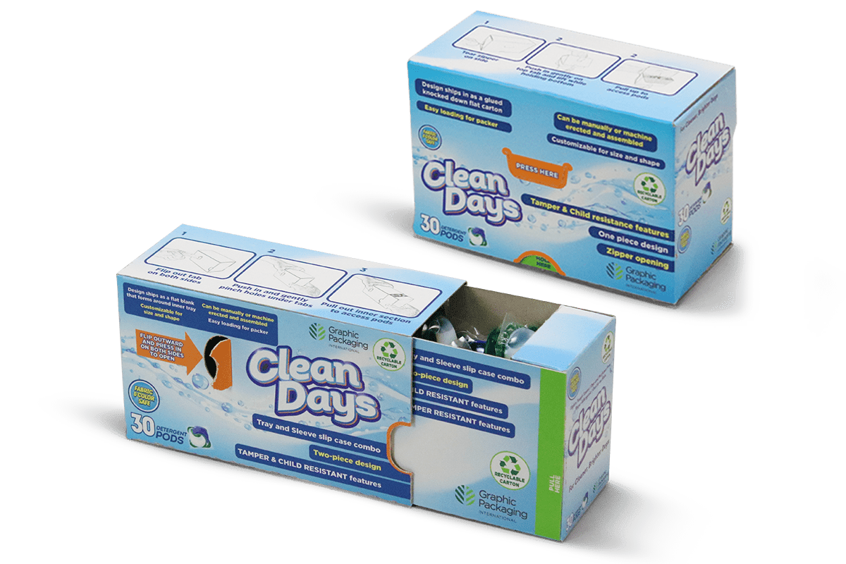 Empaque de detergente para lavar ropa CleanClose™  