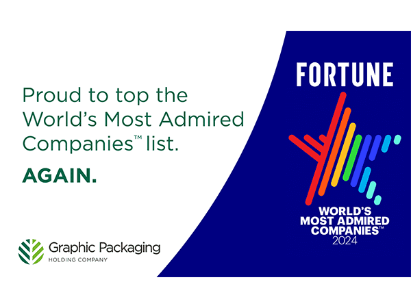 Graphic Packaging se ubicó en la cima de su industria por segundo año consecutivo entre las Fortune’s World’s Most Admired Companies™ de Fortune para 2024