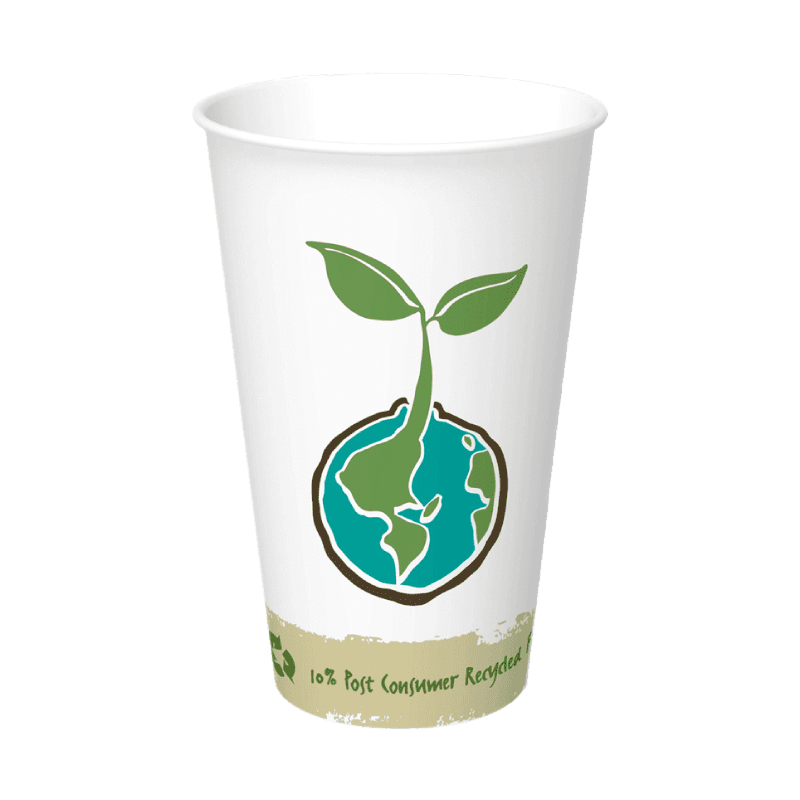 Vasos de fibra reciclada posconsumo (PCF) para bebidas calientes 